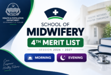 4th Merit List School of Midwifery 2026-2027