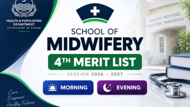 4th Merit List School of Midwifery 2026-2027