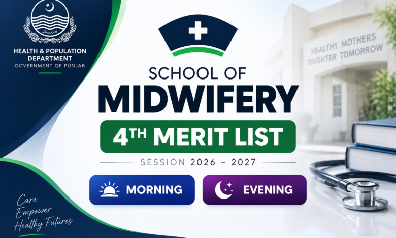 4th Merit List School of Midwifery 2026-2027