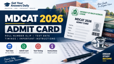 MDCAT 2026 Admit Card