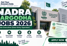 NADRA Sargodha Jobs 2026 – Junior Executive
