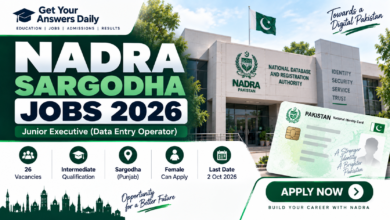 NADRA Sargodha Jobs 2026 – Junior Executive